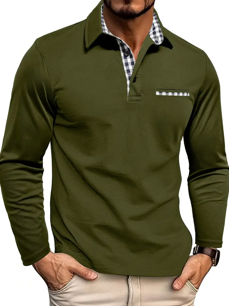 Yonatan – Long Sleeve Cotton Polo Shirt
