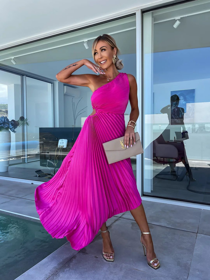 Ella Shoulder Pleated Maxi