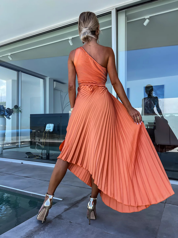 Ella Shoulder Pleated Maxi