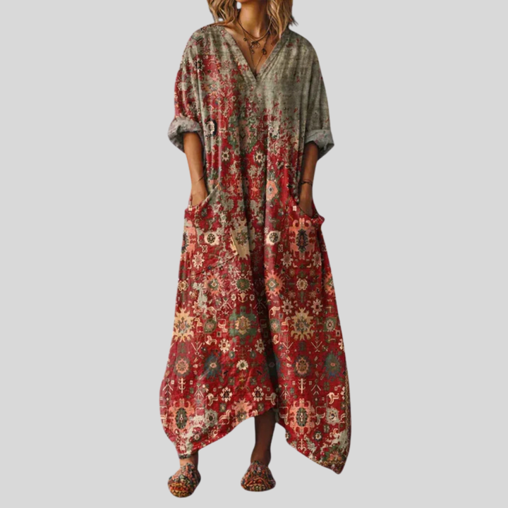 Solenya | Casual Long Sleeve Maxi Dress