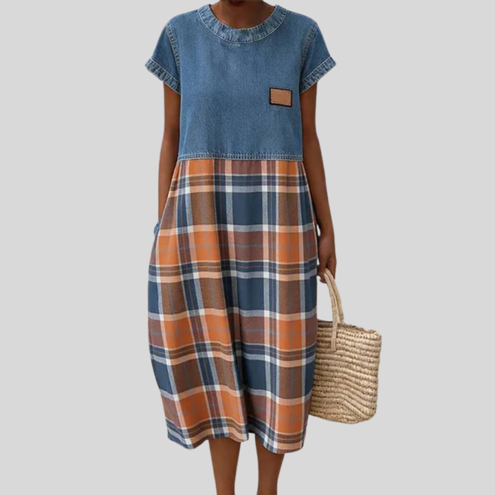 Alyssae | Casual Denim Patchwork Dress