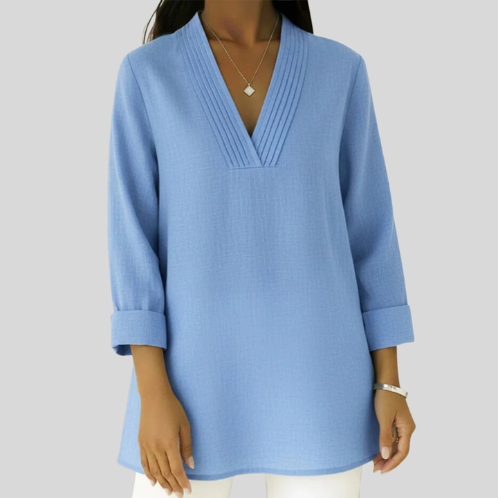 Elyra | V-Neck Long Sleeve Blouse