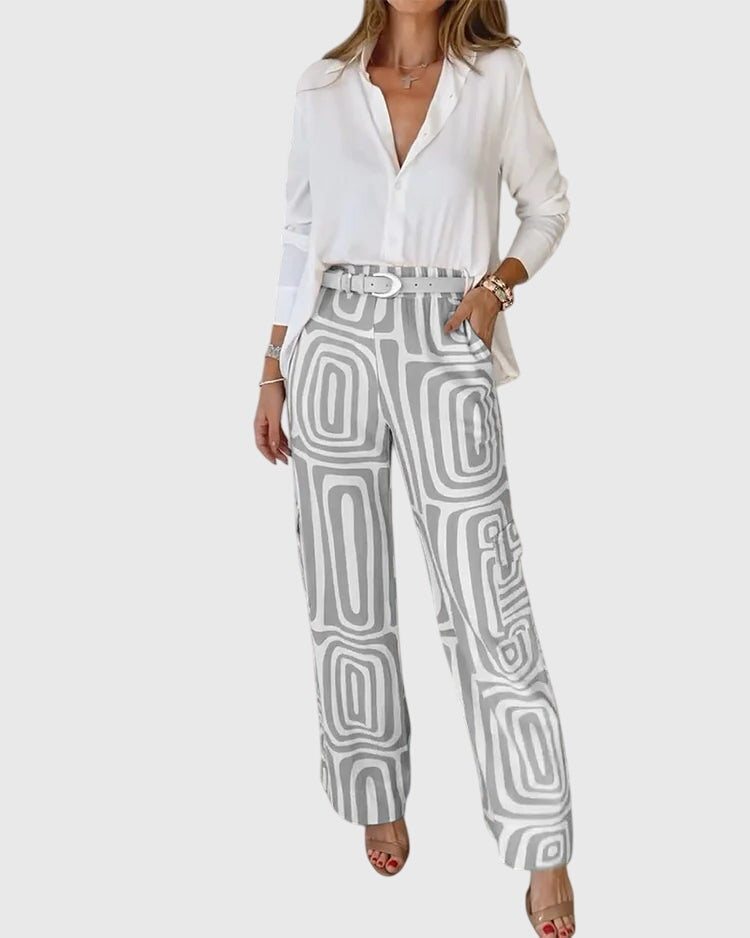 Emilia | Stylish Trousers + Free Blouse & Belt