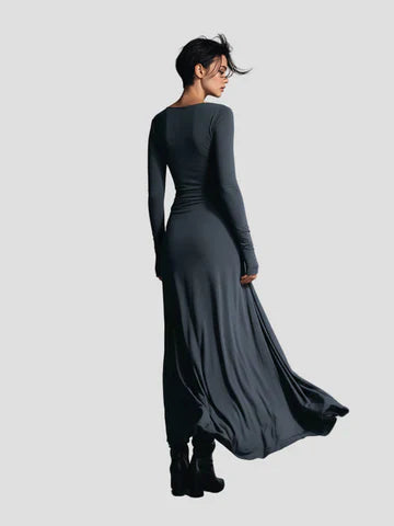 Milena | Long Sleeve Draped Midi Dress
