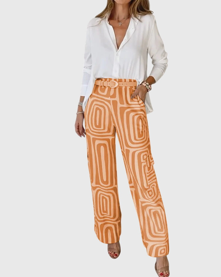 Emilia | Stylish Trousers + Free Blouse & Belt