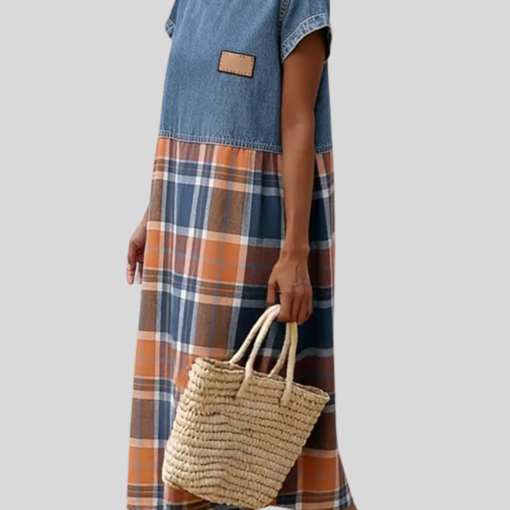 Alyssae | Casual Denim Patchwork Dress