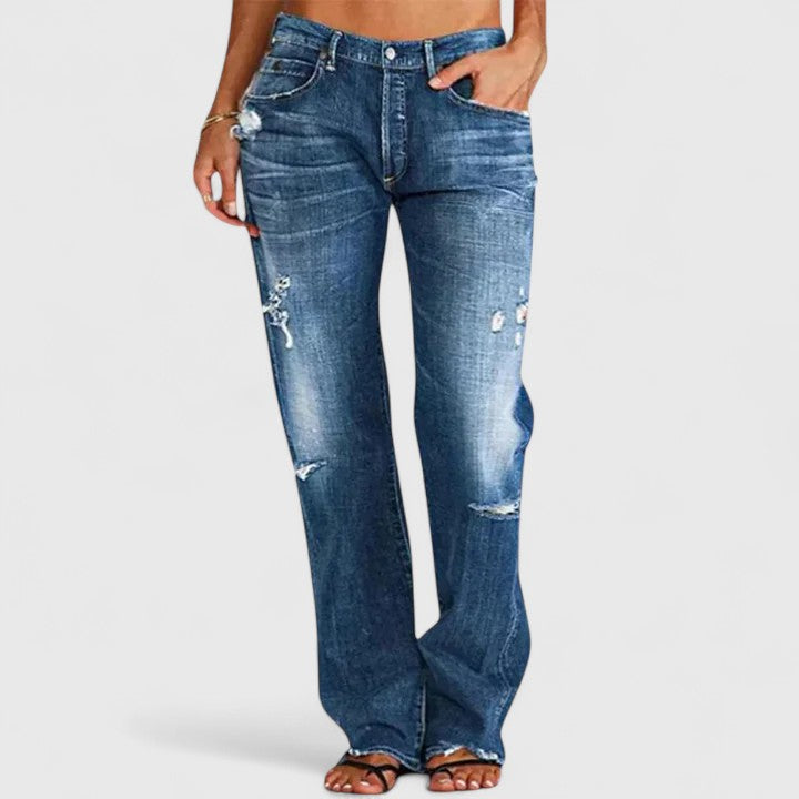 Olivia - Elegant Distressed Jeans