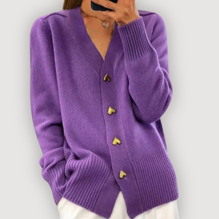 Bella | Heart Button Cardigan