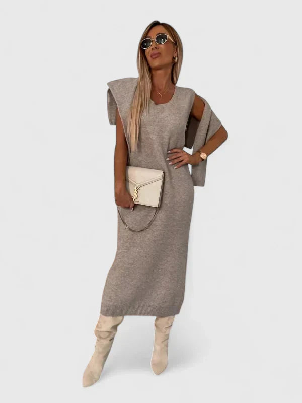 Chrystahl | Elegant Dress & Turtle Neck Sweater Set