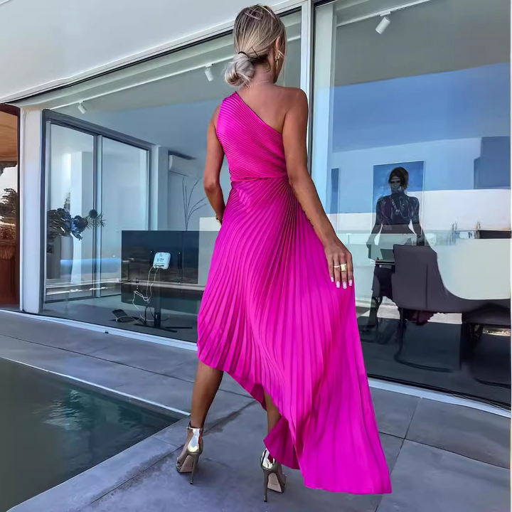 Ella Shoulder Pleated Maxi