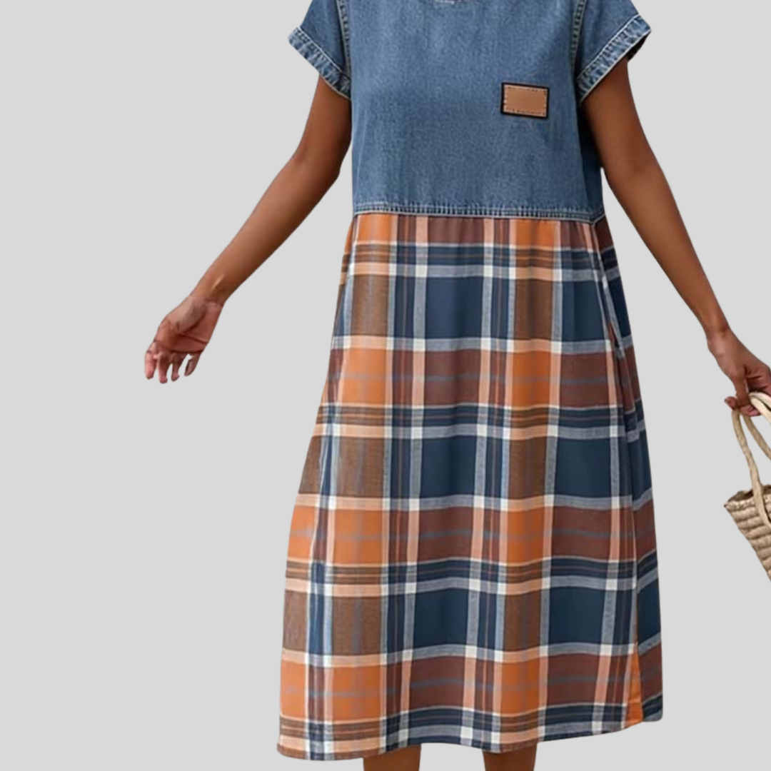 Alyssae | Casual Denim Patchwork Dress