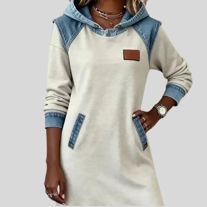 Charlotte | Cozy Contrast Hooded Dress