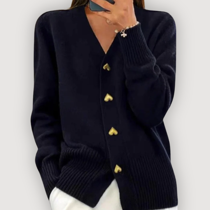 Bella | Heart Button Cardigan