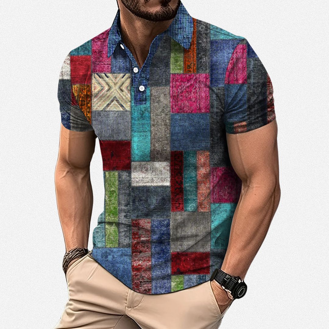 LEEVY™ | Colourful Men’s Short Sleeve Shirt