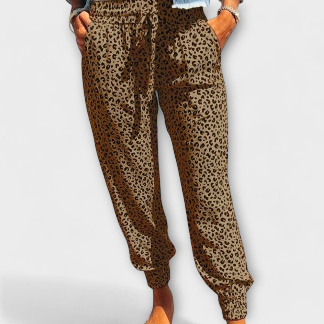Feli - Wide-Leg Leopard Print Pants