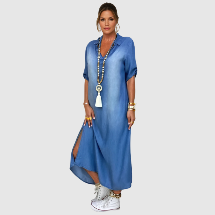 Lea | Denim Maxi Dress