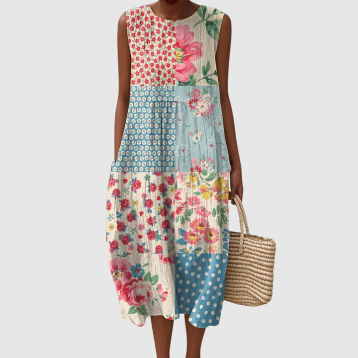 Anna | Patchwork Midi Dress