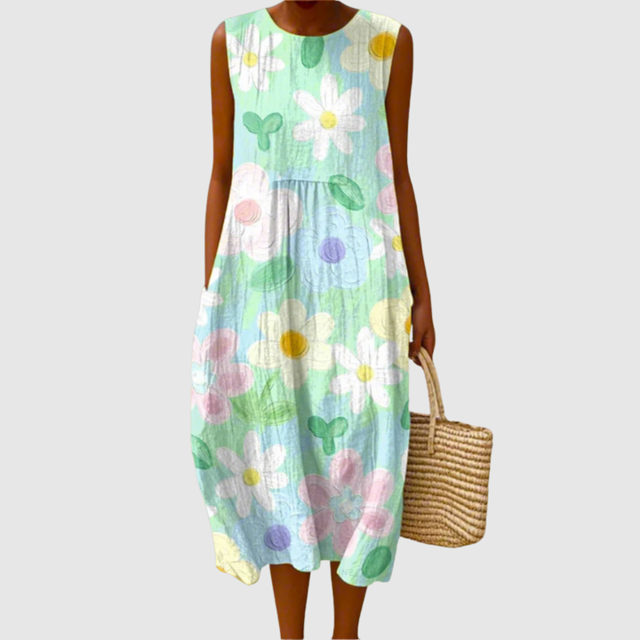 Erin | Pastel Blossom Midi Dress
