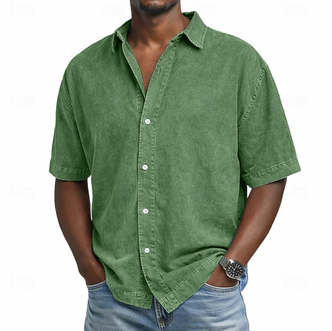 Averra's Wash Cotton Shirt – Short Sleeve Button-Up