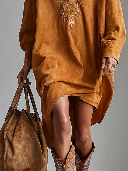 Elodie | V-Neck Long-Sleeved Midi Dress