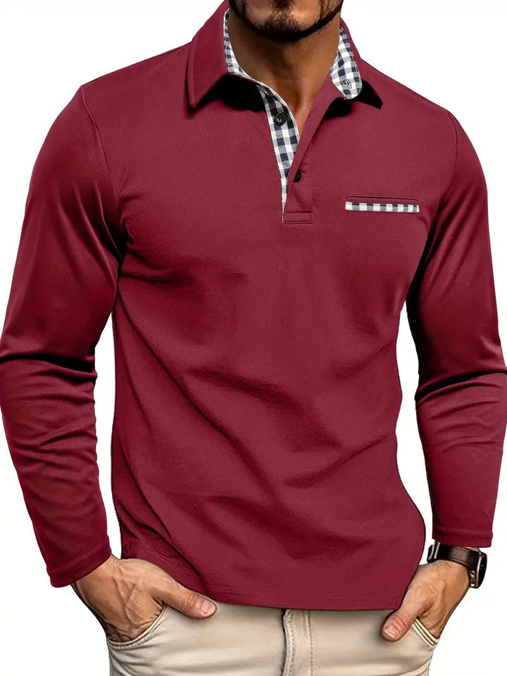 Yonatan – Long Sleeve Cotton Polo Shirt