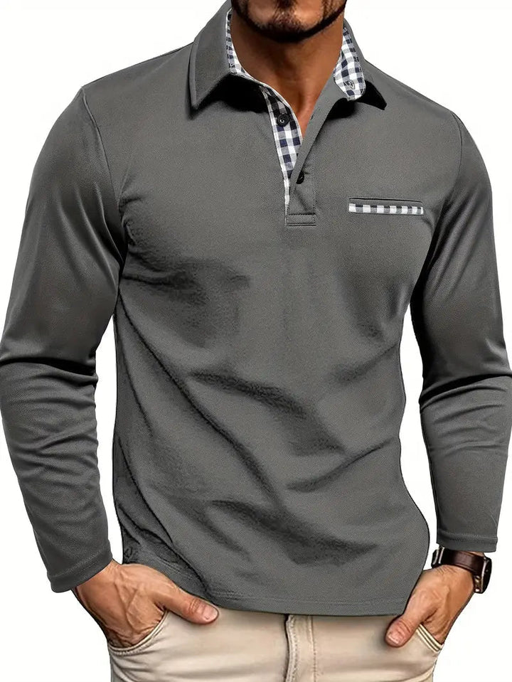 Yonatan – Long Sleeve Cotton Polo Shirt