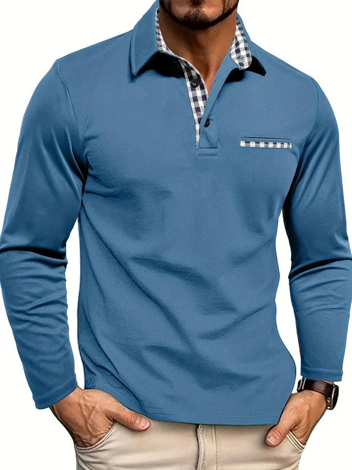 Yonatan – Long Sleeve Cotton Polo Shirt