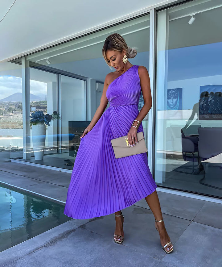 Ella Shoulder Pleated Maxi