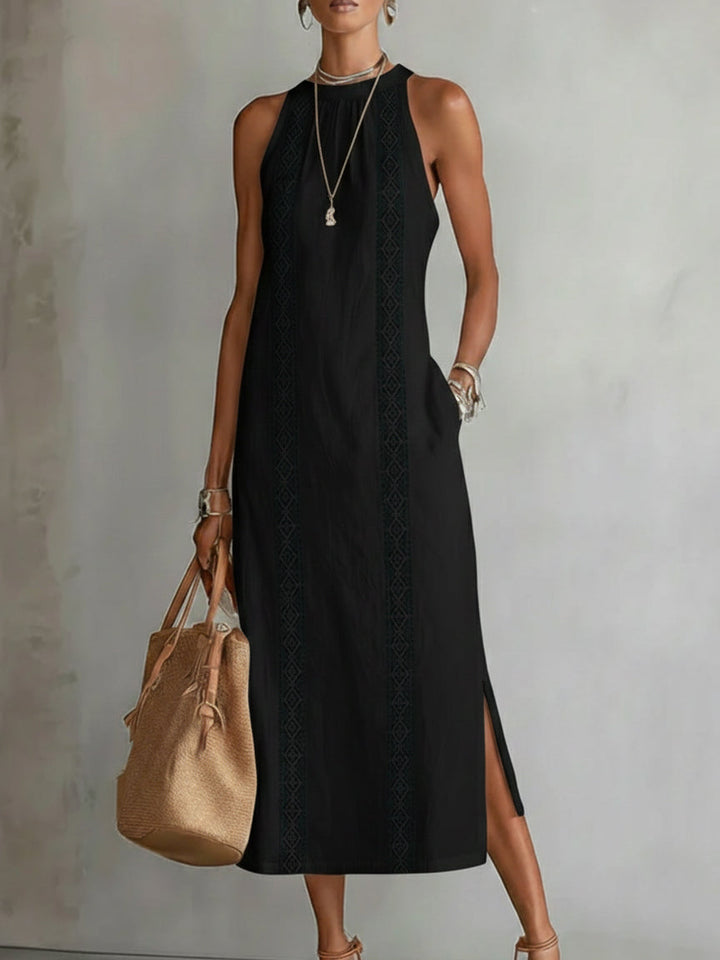 Jimena | Linen Midi Dress With a Collar