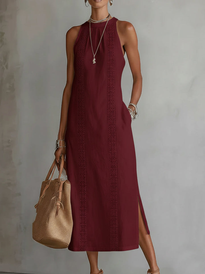 Jimena | Linen Midi Dress With a Collar