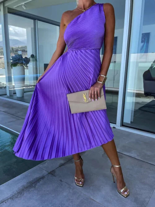 Ella Shoulder Pleated Maxi