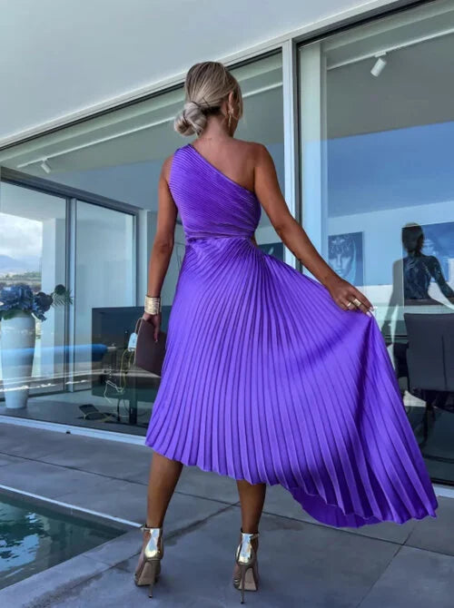 Ella Shoulder Pleated Maxi