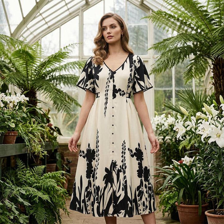 Sophia V-Neck Midi Dress