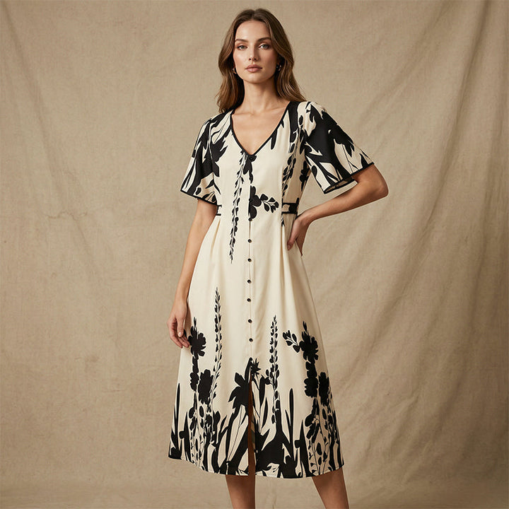 Sophia V-Neck Midi Dress